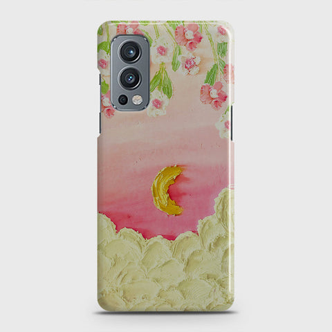 OnePlus Nord 2 Cover - Floral Series - Design 7 - Pink & Yellow - Matte Finish - Snap On Hard Case with LifeTime Colors Guarantee