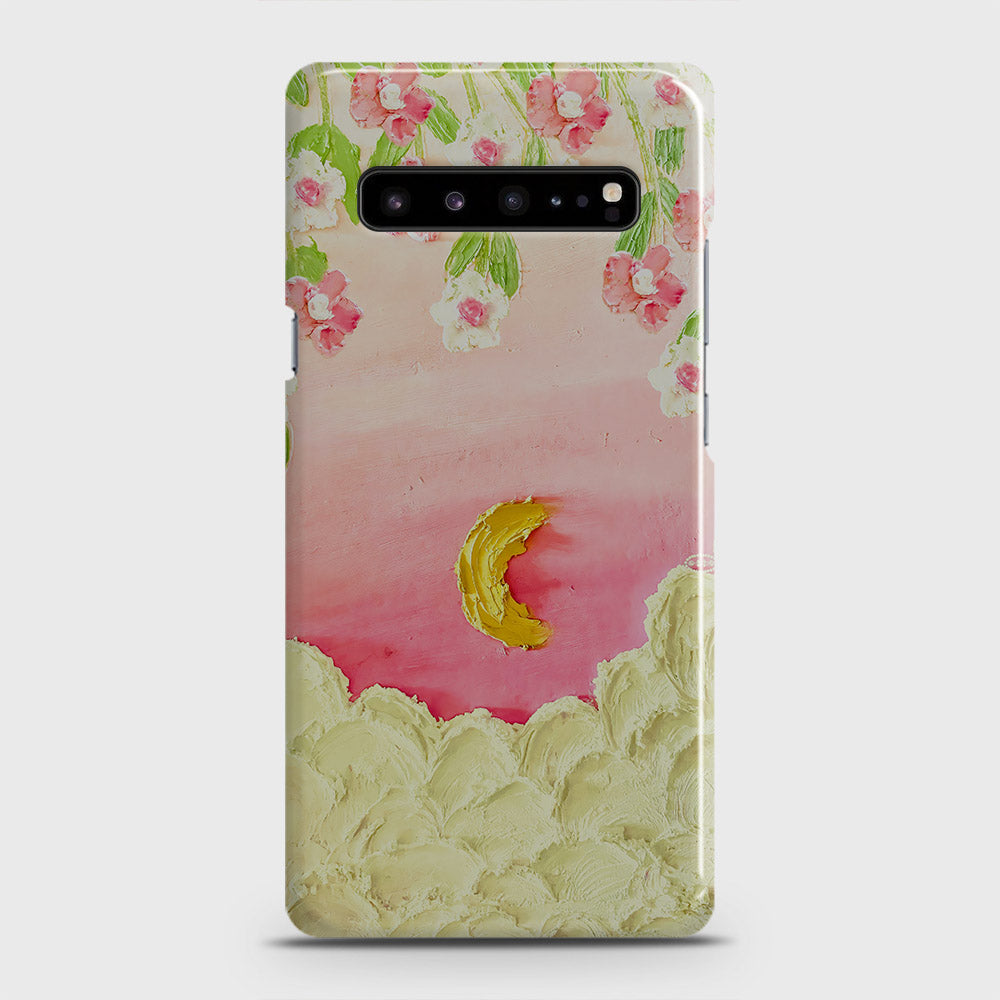 Samsung Galaxy S10 5G Cover - Floral Series - Design 7 - Pink & Yellow - Matte Finish - Snap On Hard Case with LifeTime Colors Guarantee