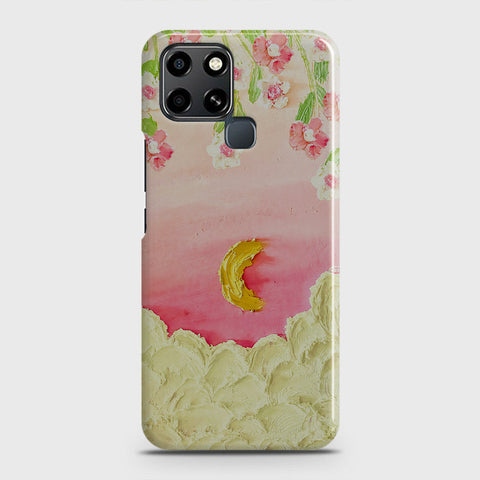 Infinix Smart 6 Cover - Floral Series - Design 7 - Pink & Yellow - Matte Finish - Snap On Hard Case with LifeTime Colors Guarantee