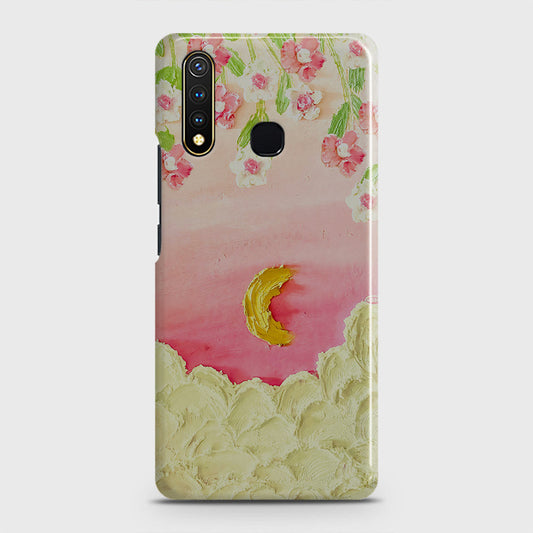 Vivo Y19 Cover - Floral Series - Design 7 - Pink & Yellow - Matte Finish - Snap On Hard Case with LifeTime Colors Guarantee