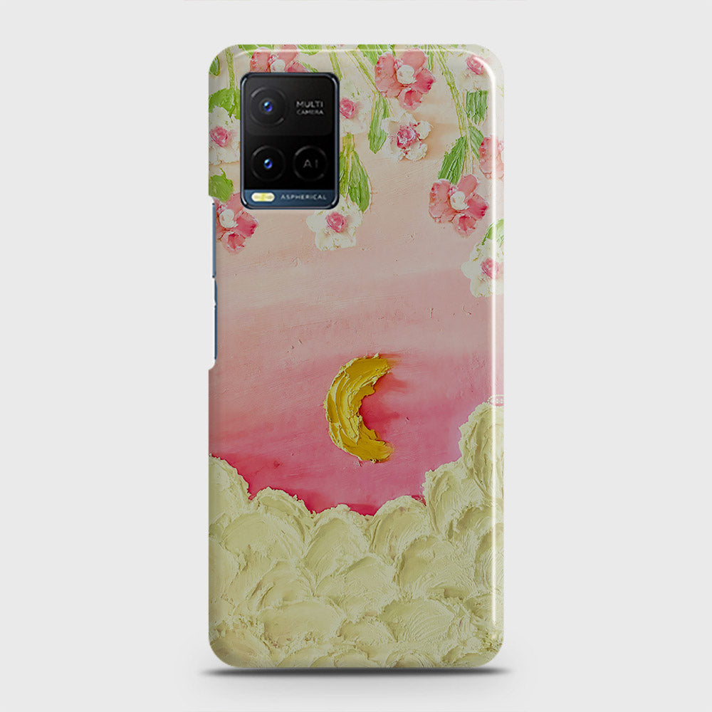 Vivo Y21G Cover - Floral Series - Design 7 - Pink & Yellow - Matte Finish - Snap On Hard Case with LifeTime Colors Guarantee