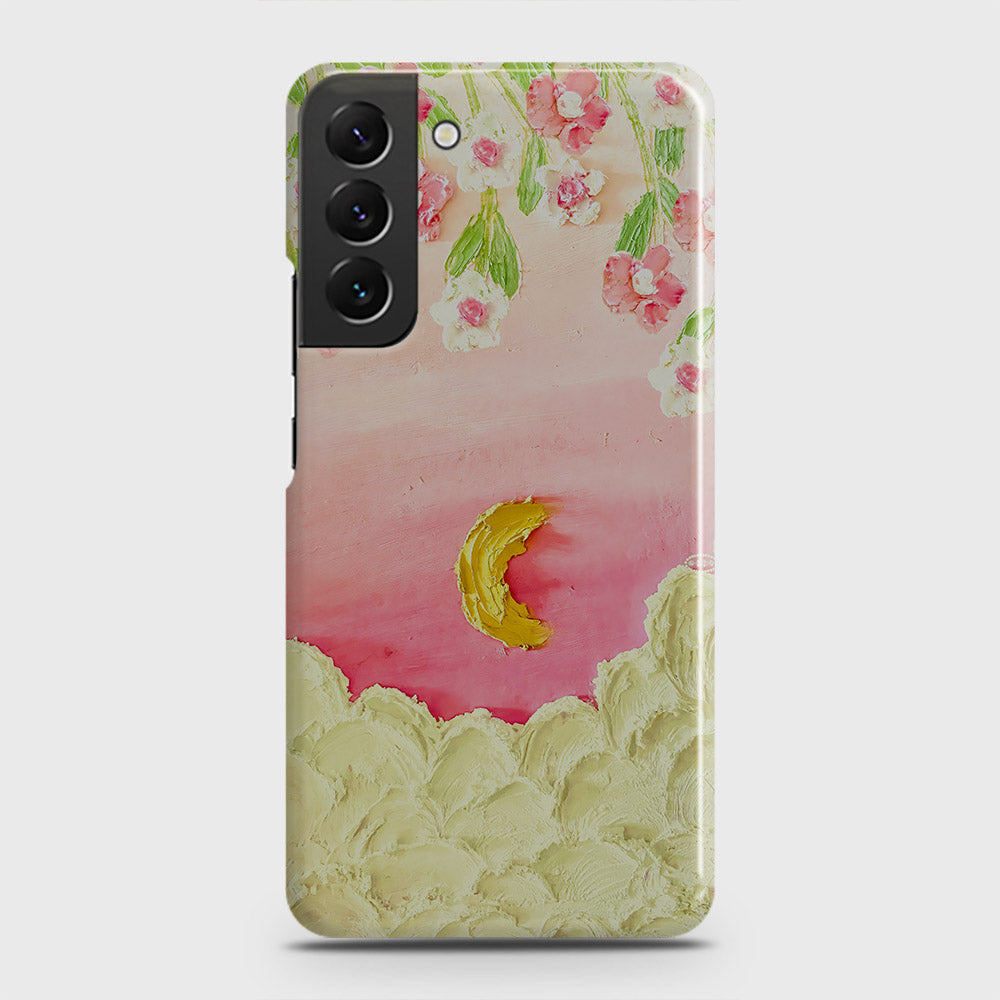 Samsung Galaxy S22 5G Cover - Floral Series - Design 7 - Pink & Yellow - Matte Finish - Snap On Hard Case with LifeTime Colors Guarantee