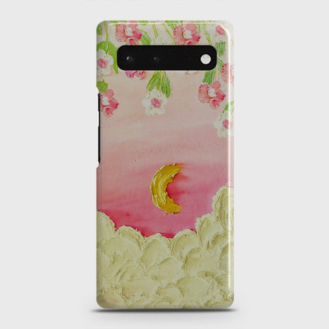 Google Pixel 6 Cover - Floral Series - Design 7 - Pink & Yellow - Matte Finish - Snap On Hard Case with LifeTime Colors Guarantee