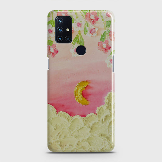 OnePlus Nord N10 5G Cover - Floral Series - Design 7 - Pink & Yellow - Matte Finish - Snap On Hard Case with LifeTime Colors Guarantee