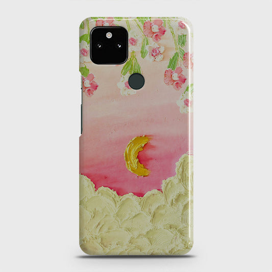 Google Pixel 5a 5G Cover - Floral Series - Design 7 - Pink & Yellow - Matte Finish - Snap On Hard Case with LifeTime Colors Guarantee