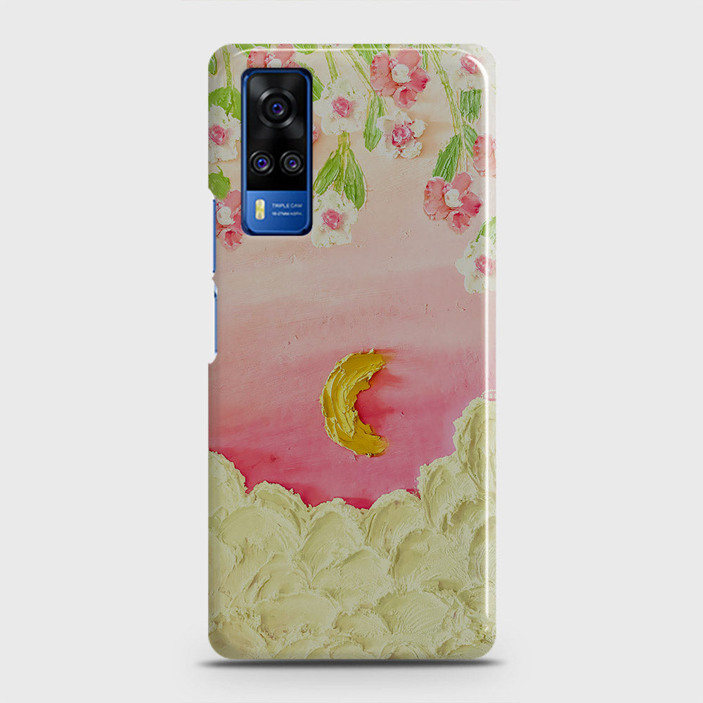 Vivo Y33  Cover - Floral Series - Design 7 - Pink & Yellow - Matte Finish - Snap On Hard Case with LifeTime Colors Guarantee