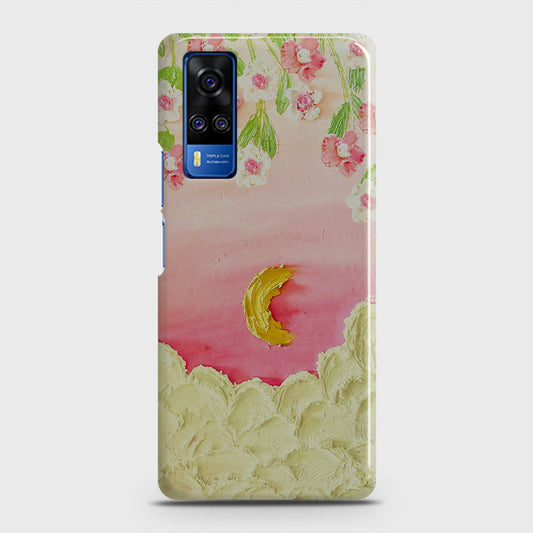 Vivo Y33  Cover - Floral Series - Design 7 - Pink & Yellow - Matte Finish - Snap On Hard Case with LifeTime Colors Guarantee