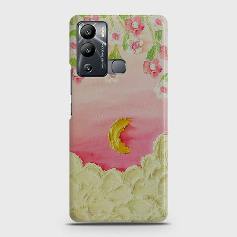 Infinix Hot 12i Cover - Floral Series - Design 7 - Pink & Yellow - Matte Finish - Snap On Hard Case with LifeTime Colors Guarantee