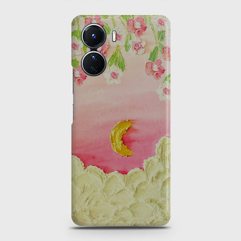 Vivo Y16 Cover - Floral Series - Design 7 - Pink & Yellow - Matte Finish - Snap On Hard Case with LifeTime Colors Guarantee