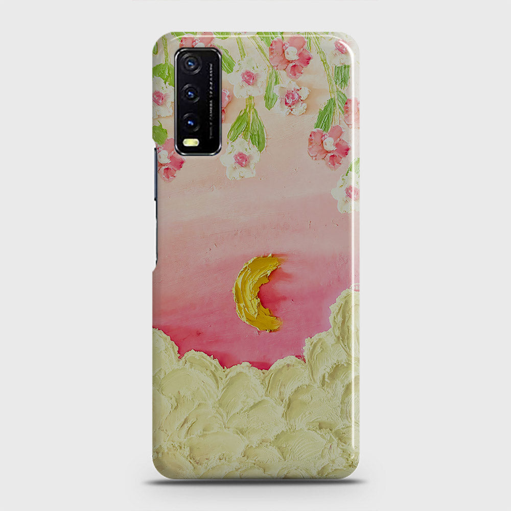 Vivo Y11s  Cover - Floral Series - Design 7 - Pink & Yellow - Matte Finish - Snap On Hard Case with LifeTime Colors Guarantee