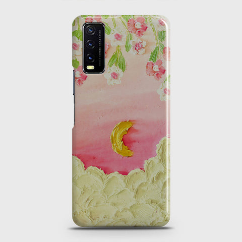 Vivo Y12a  Cover - Floral Series - Design 7 - Pink & Yellow - Matte Finish - Snap On Hard Case with LifeTime Colors Guarantee