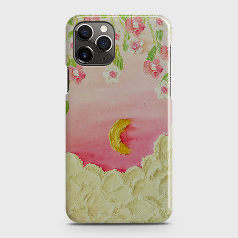 iPhone 11 Pro Max Cover - Floral Series - Design 7 - Pink & Yellow - Matte Finish - Snap On Hard Case with LifeTime Colors Guarantee