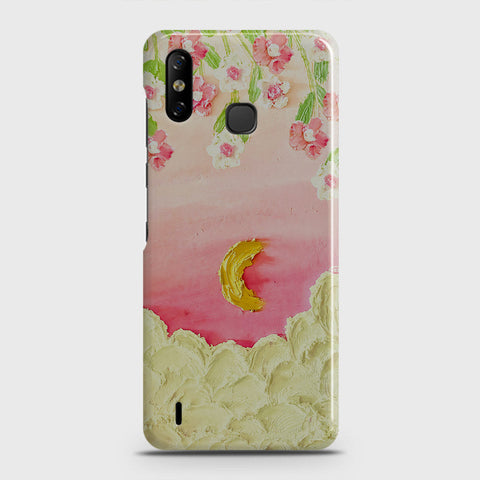 Infinix Smart 4 Cover - Floral Series - Design 7 - Pink & Yellow - Matte Finish - Snap On Hard Case with LifeTime Colors Guarantee