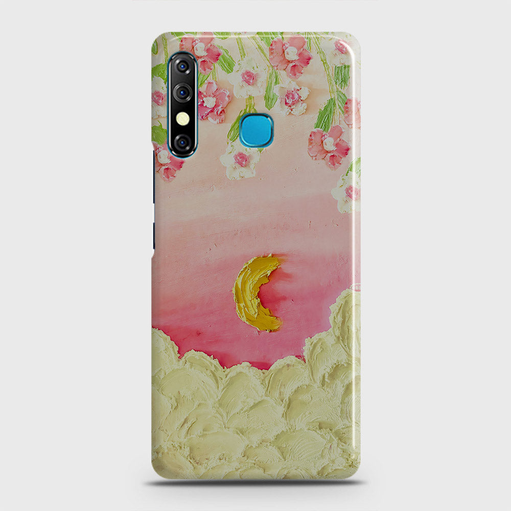 Tecno Spark 4 Cover - Floral Series - Design 7 - Pink & Yellow - Matte Finish - Snap On Hard Case with LifeTime Colors Guarantee