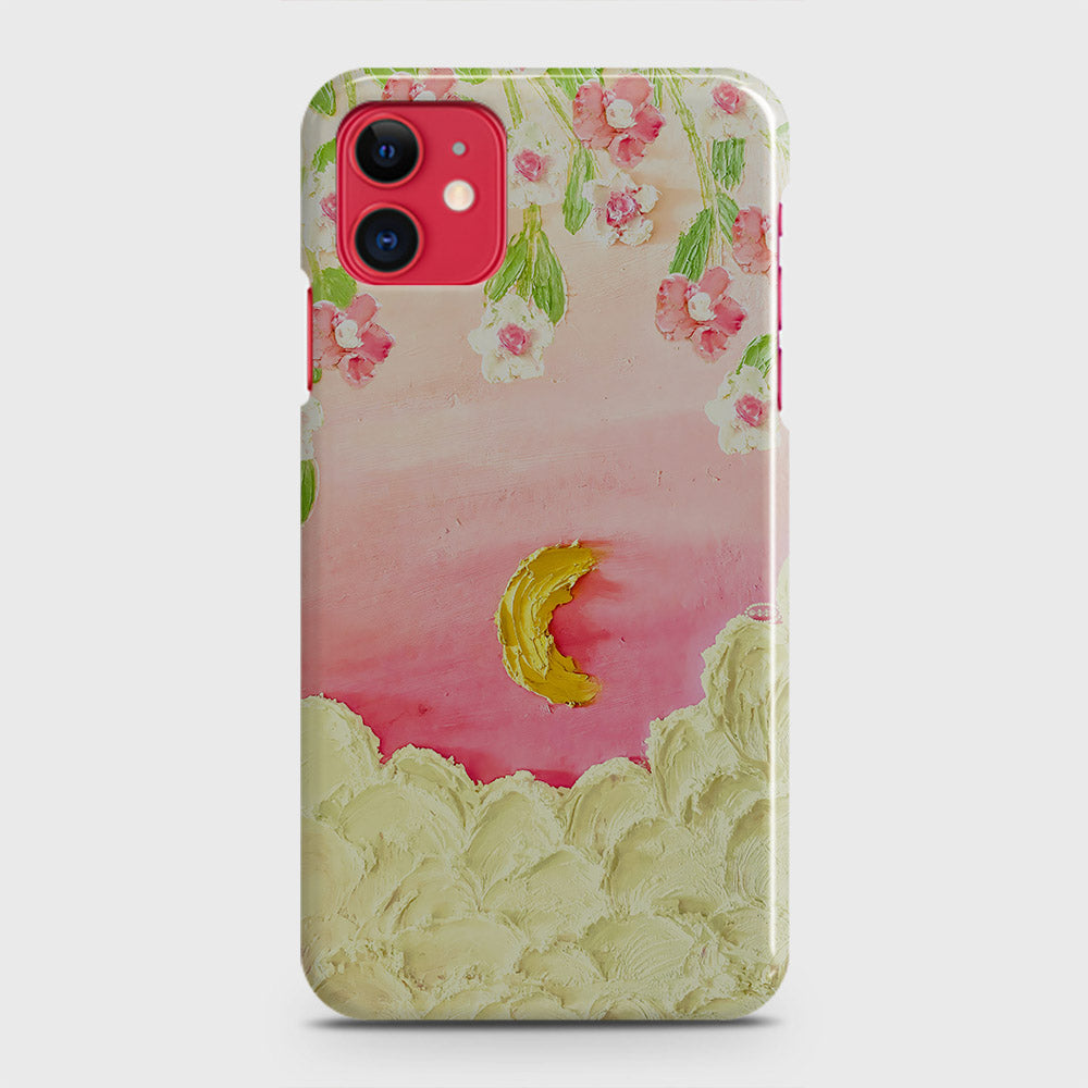 iPhone 11 Cover - Floral Series - Design 7 - Pink & Yellow - Matte Finish - Snap On Hard Case with LifeTime Colors Guarantee