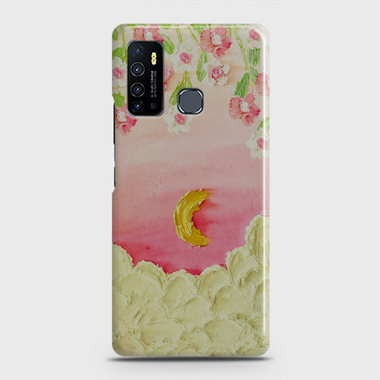 Infinix Hot 9 Cover - Floral Series - Design 7 - Pink & Yellow - Matte Finish - Snap On Hard Case with LifeTime Colors Guarantee