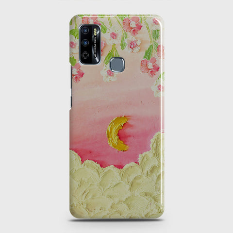 Infinix Hot 9 Play Cover - Floral Series - Design 7 - Pink & Yellow - Matte Finish - Snap On Hard Case with LifeTime Colors Guarantee