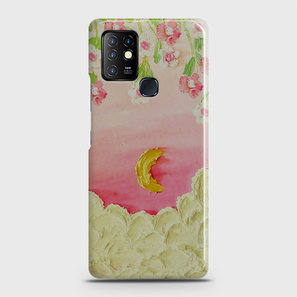 Infinix Hot 10 Cover - Floral Series - Design 7 - Pink & Yellow - Matte Finish - Snap On Hard Case with LifeTime Colors Guarantee