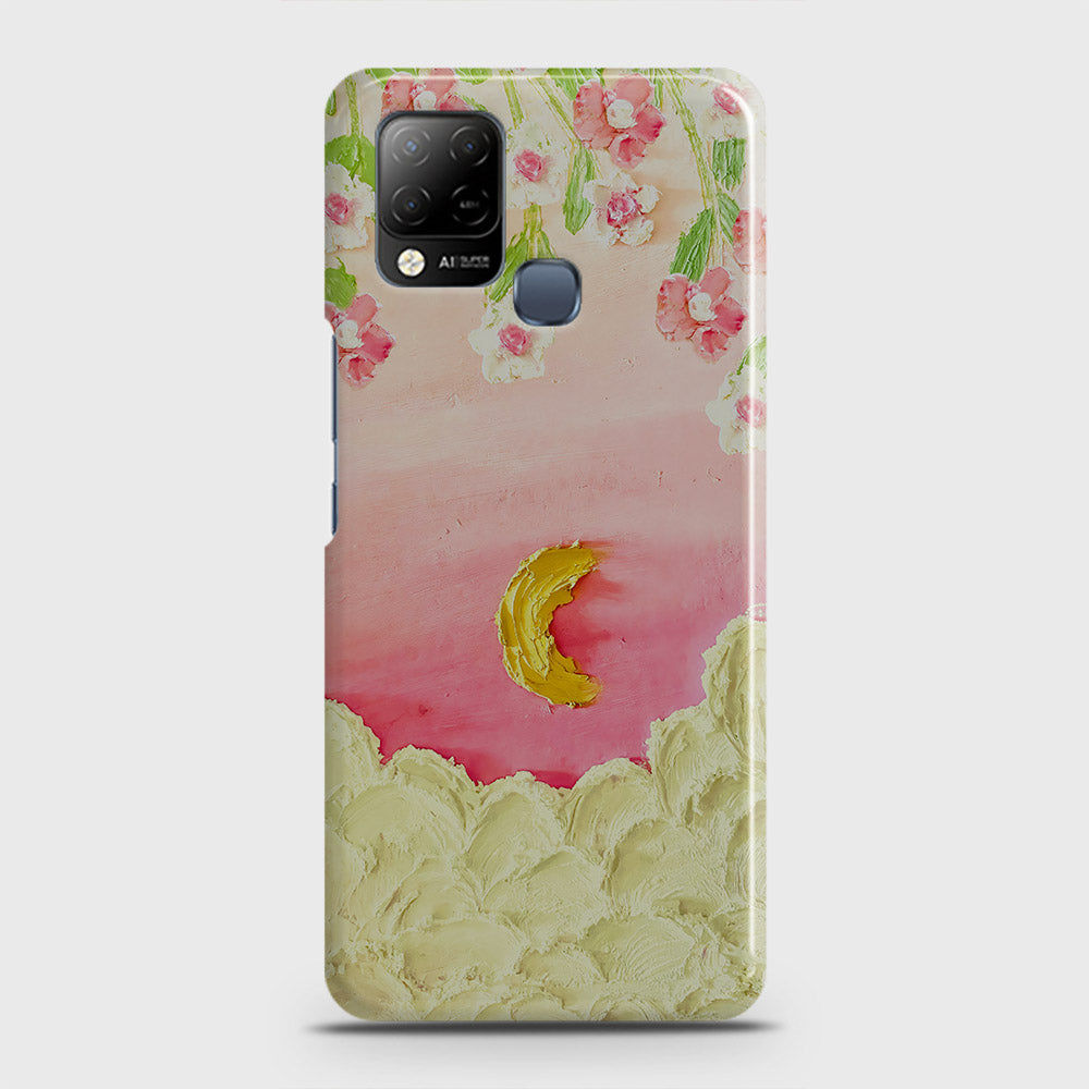 Infinix Hot 10s Cover - Floral Series - Design 7 - Pink & Yellow - Matte Finish - Snap On Hard Case with LifeTime Colors Guarantee