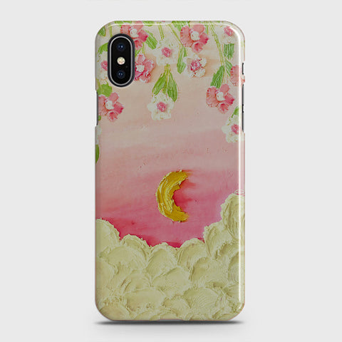 iPhone XS Max Cover - Floral Series - Design 7 - Pink & Yellow - Matte Finish - Snap On Hard Case with LifeTime Colors Guarantee