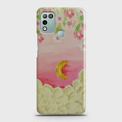 Infinix Hot 10 Play Cover - Floral Series - Design 7 - Pink & Yellow - Matte Finish - Snap On Hard Case with LifeTime Colors Guarantee