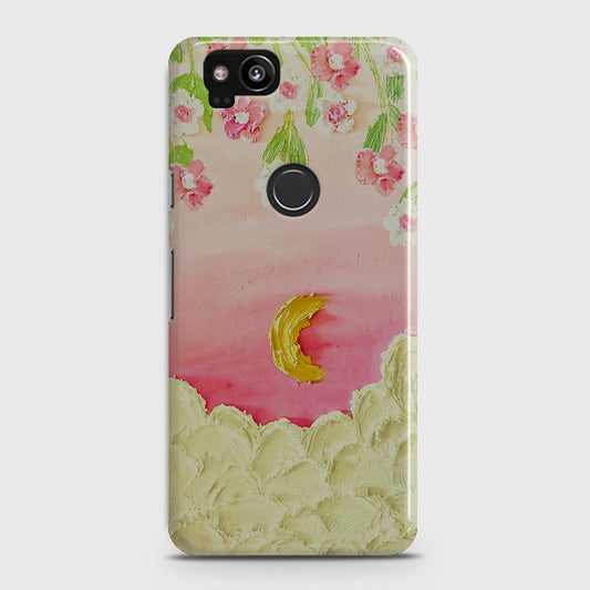 Google Pixel 2 Cover - Floral Series - Design 7 - Pink & Yellow - Matte Finish - Snap On Hard Case with LifeTime Colors Guarantee