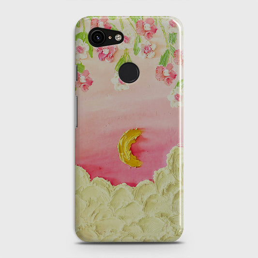 Google Pixel 3 Cover - Floral Series - Design 7 - Pink & Yellow - Matte Finish - Snap On Hard Case with LifeTime Colors Guarantee