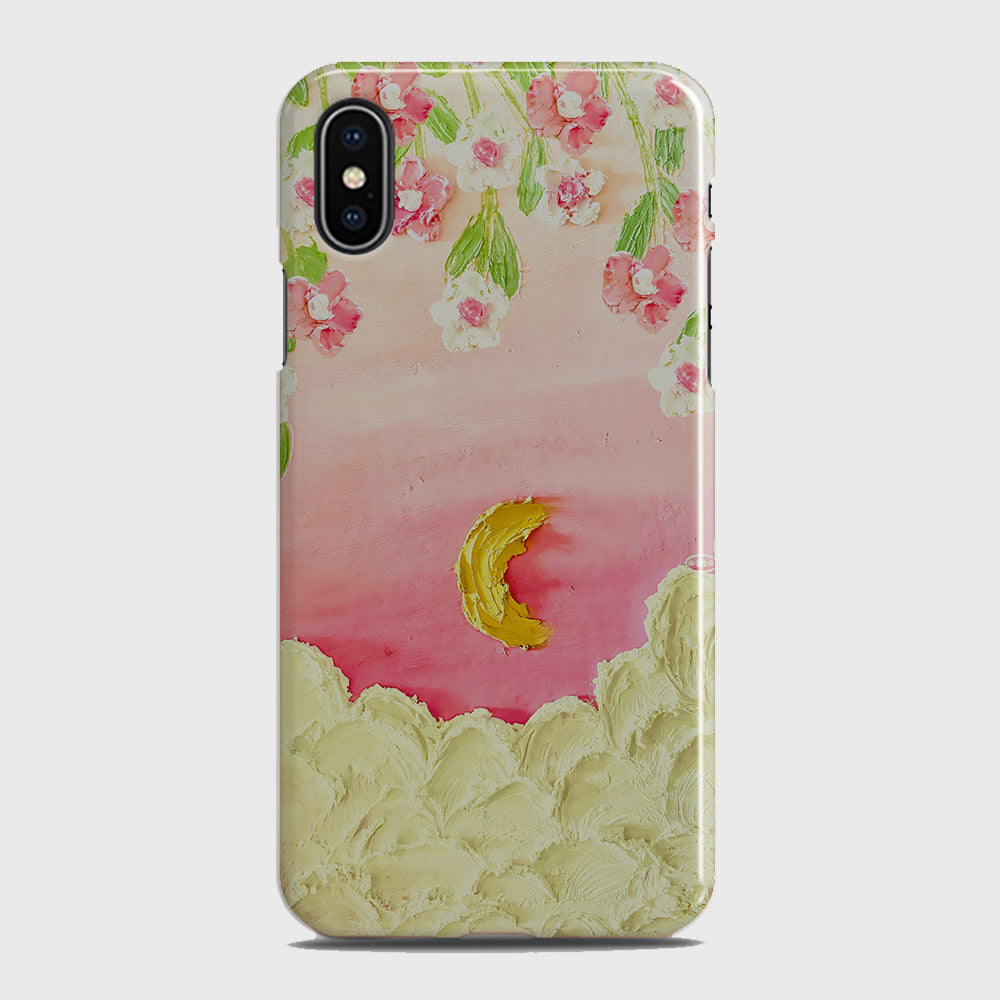 iPhone X Cover - Floral Series - Design 7 - Pink & Yellow - Matte Finish - Snap On Hard Case with LifeTime Colors Guarantee