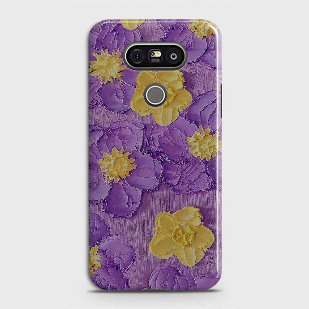 LG G5 Cover - Floral Series  - Design 8 - Purple & Yellow - Matte Finish - Snap On Hard Case with LifeTime Colors Guarantee