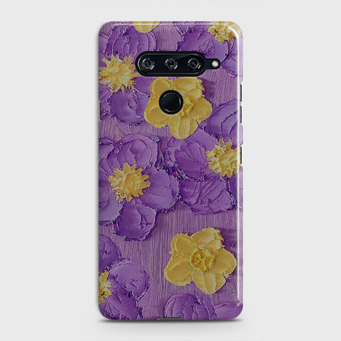 LG V40 ThinQ Cover - Floral Series  - Design 8 - Purple & Yellow - Matte Finish - Snap On Hard Case with LifeTime Colors Guarantee