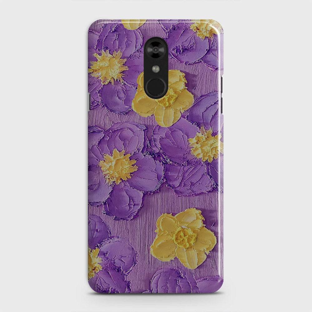 LG Stylo 4 Cover - Floral Series  - Design 8 - Purple & Yellow - Matte Finish - Snap On Hard Case with LifeTime Colors Guarantee