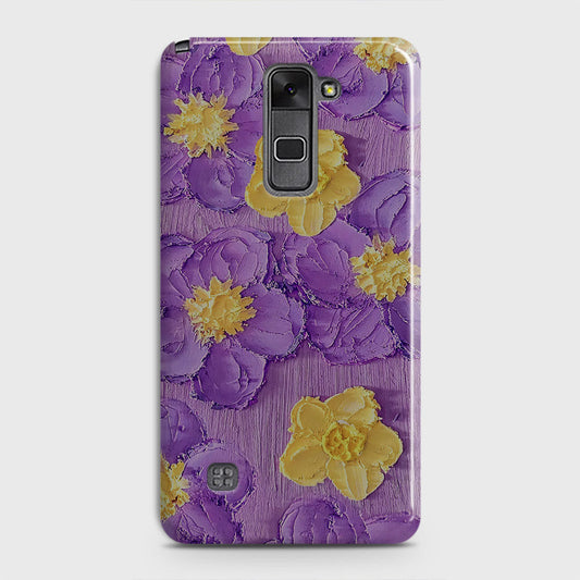 LG Stylus 2 / Stylus 2 Plus / Stylo 2 / Stylo 2 Plus Cover - Floral Series  - Design 8 - Purple & Yellow - Matte Finish - Snap On Hard Case with LifeTime Colors Guarantee