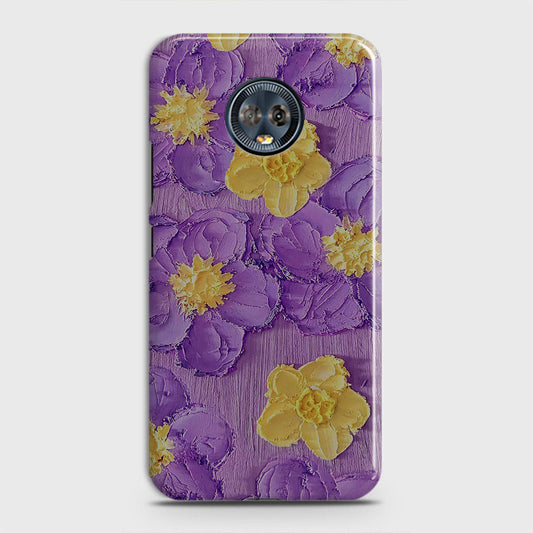 Motorola Moto G6 Cover - Floral Series - Design 8 - Purple & Yellow - Matte Finish - Snap On Hard Case with LifeTime Colors Guarantee