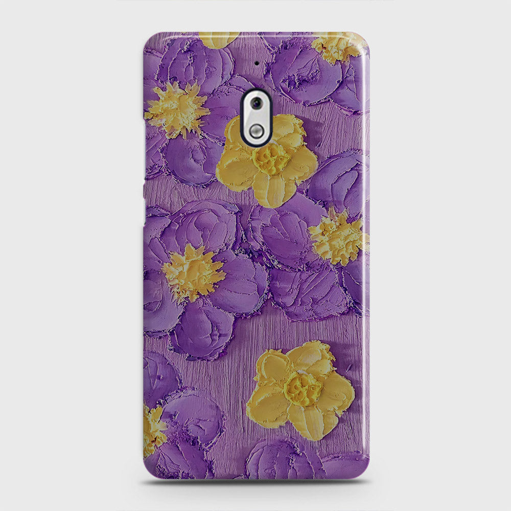 Nokia 2.1 Cover - Floral Series - Design 8 - Purple & Yellow - Matte Finish - Snap On Hard Case with LifeTime Colors Guarantee