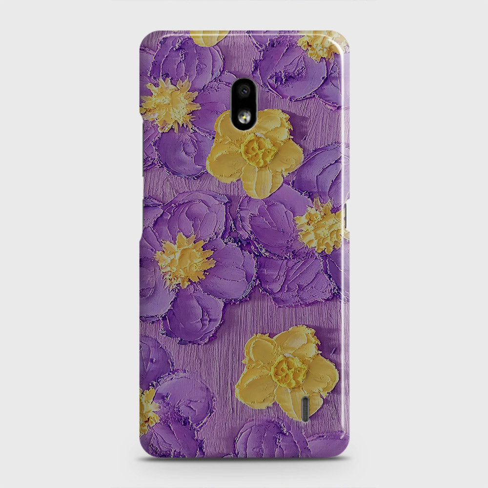 Nokia 2.2 Cover - Floral Series - Design 8 - Purple & Yellow - Matte Finish - Snap On Hard Case with LifeTime Colors Guarantee