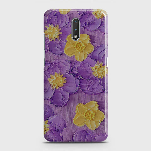 Nokia 2.3 Cover - Floral Series - Design 8 - Purple & Yellow - Matte Finish - Snap On Hard Case with LifeTime Colors Guarantee