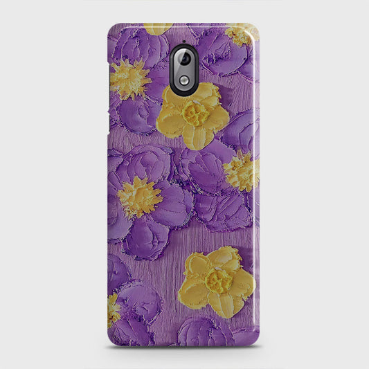 Nokia 3.1 Cover - Floral Series - Design 8 - Purple & Yellow - Matte Finish - Snap On Hard Case with LifeTime Colors Guarantee