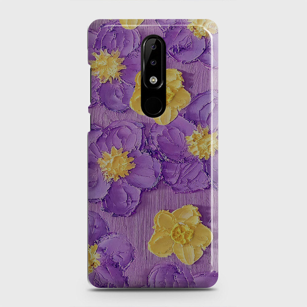 Nokia 3.1 Plus Cover - Floral Series - Design 8 - Purple & Yellow - Matte Finish - Snap On Hard Case with LifeTime Colors Guarantee