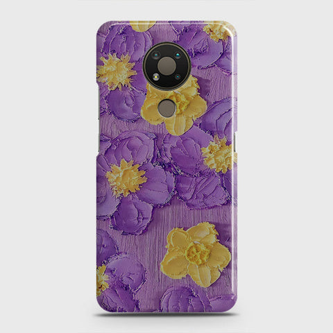 Nokia 3.4 Cover - Floral Series - Design 8 - Purple & Yellow - Matte Finish - Snap On Hard Case with LifeTime Colors Guarantee