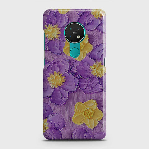 Nokia 6.2 Cover - Floral Series - Design 8 - Purple & Yellow - Matte Finish - Snap On Hard Case with LifeTime Colors Guarantee