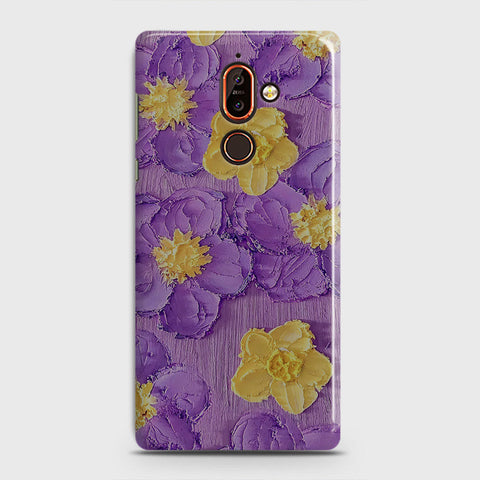 Nokia 7 Plus Cover - Floral Series - Design 8 - Purple & Yellow - Matte Finish - Snap On Hard Case with LifeTime Colors Guarantee