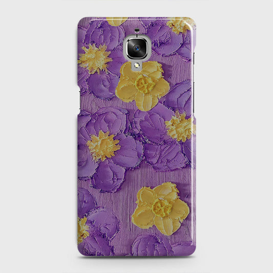 OnePlus 3  Cover - Floral Series - Design 8 - Purple & Yellow - Matte Finish - Snap On Hard Case with LifeTime Colors Guarantee