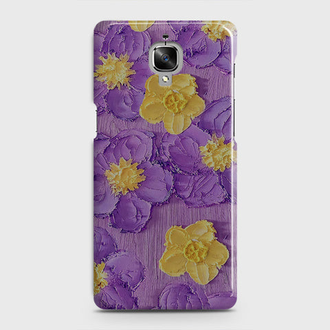 OnePlus 3  Cover - Floral Series - Design 8 - Purple & Yellow - Matte Finish - Snap On Hard Case with LifeTime Colors Guarantee