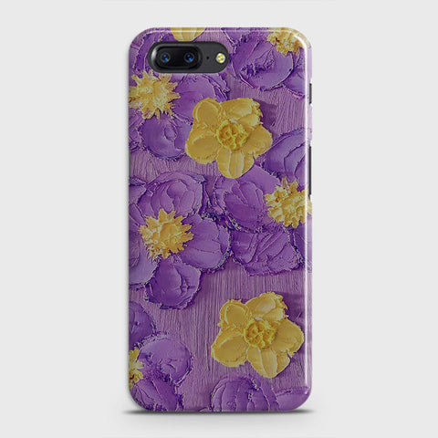 OnePlus 5  Cover - Floral Series - Design 8 - Purple & Yellow - Matte Finish - Snap On Hard Case with LifeTime Colors Guarantee