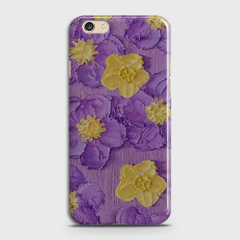 Oppo F1S Cover - Floral Series - Design 8 - Purple & Yellow - Matte Finish - Snap On Hard Case with LifeTime Colors Guarantee