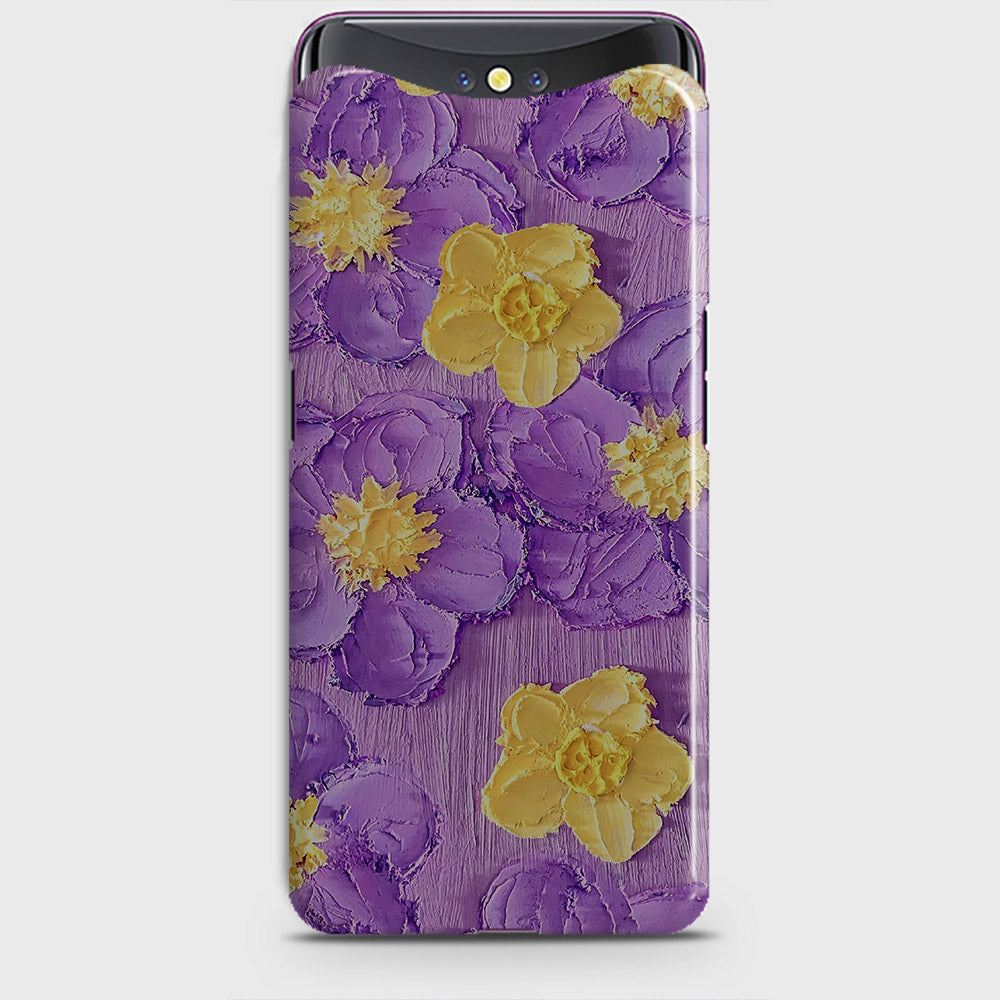 Oppo Find X Cover - Floral Series - Design 8 - Purple & Yellow - Matte Finish - Snap On Hard Case with LifeTime Colors Guarantee