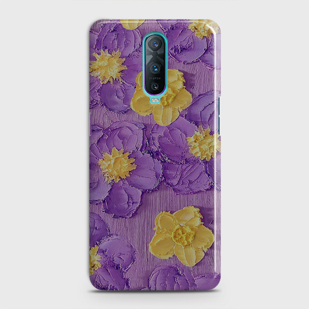 Oppo R17 Pro Cover - Floral Series - Design 8 - Purple & Yellow - Matte Finish - Snap On Hard Case with LifeTime Colors Guarantee