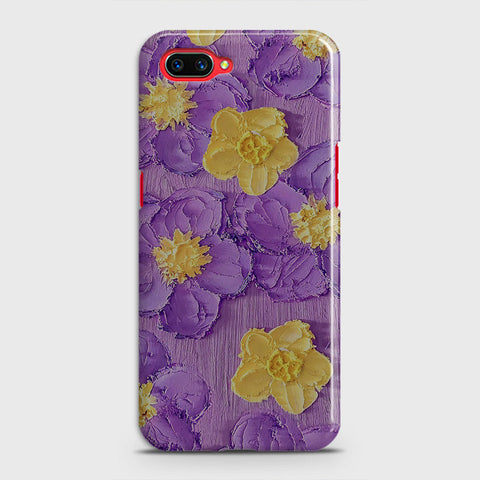 Realme C1 Cover - Floral Series - Design 8 - Purple & Yellow - Matte Finish - Snap On Hard Case with LifeTime Colors Guarantee