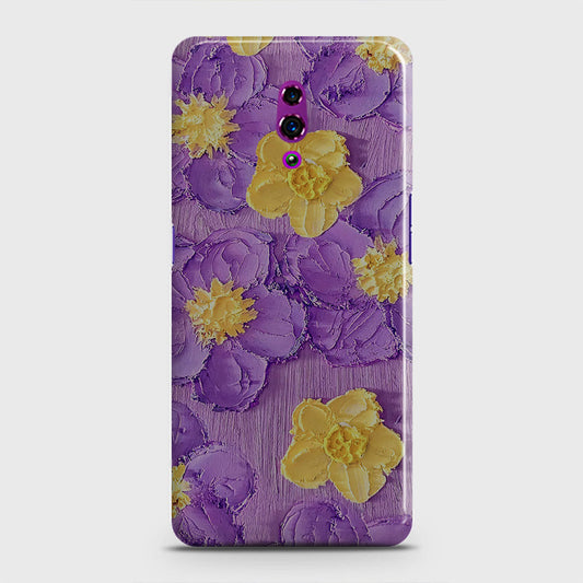 Oppo Reno Cover - Floral Series - Design 8 - Purple & Yellow - Matte Finish - Snap On Hard Case with LifeTime Colors Guarantee