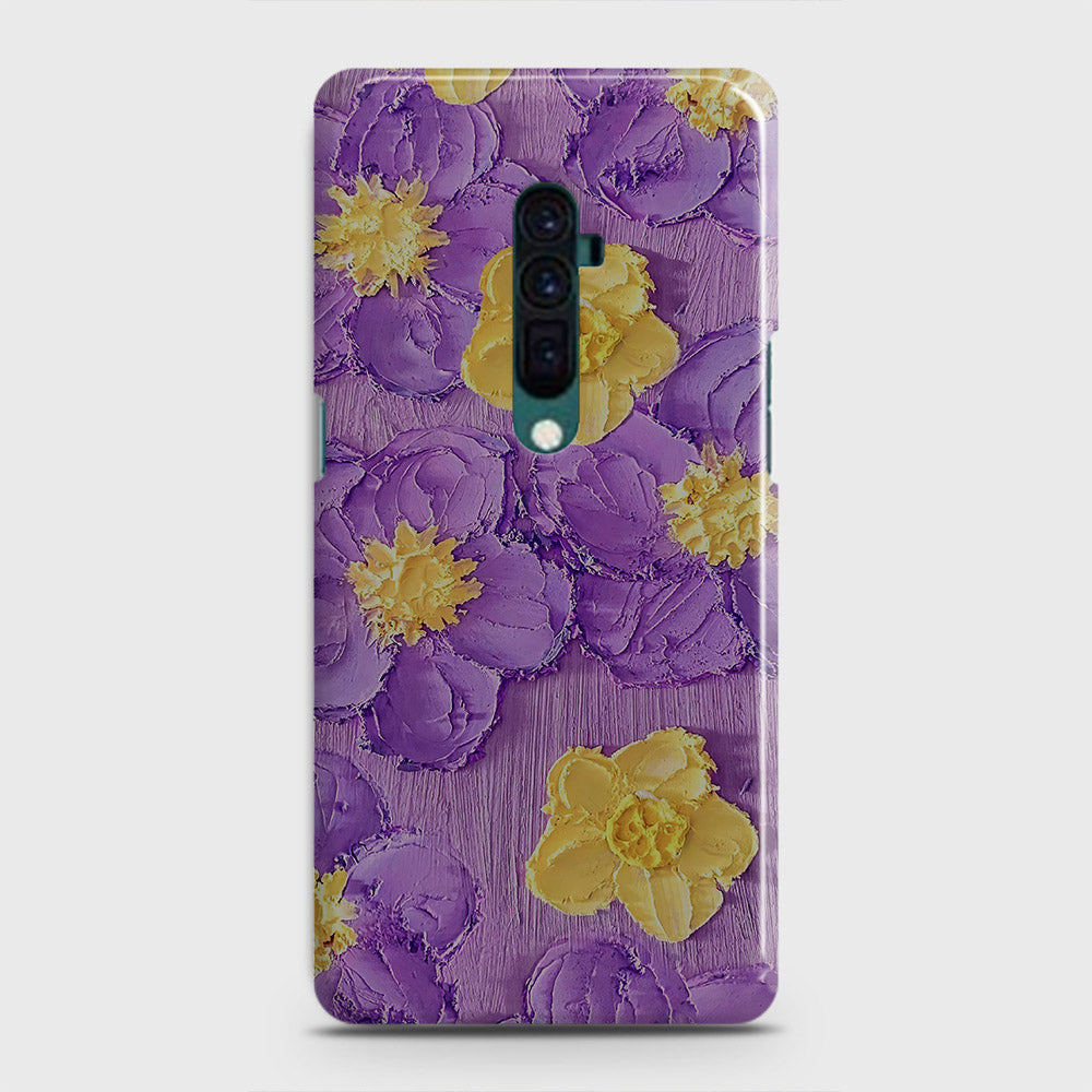 Oppo Reno 10x zoom Cover - Floral Series - Design 8 - Purple & Yellow - Matte Finish - Snap On Hard Case with LifeTime Colors Guarantee